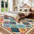 Rugs for Living Room,Machine Washable Area Rugs Non-Slip,Vintage Floral Rug Bedroom Rug for Dorm Playroom Foyer Entryway-201976626-201976012
