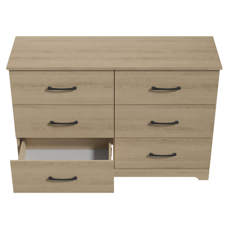 Commode 6 tiroirs Arkia, Chêne d'Oslo