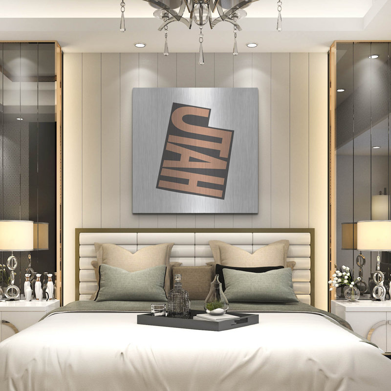 Ebern Designs «Utah 2» par Art Licensing Studio, art mural en métal, H 36 po x l 36 po