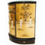  Armoire demi-ronde en laque de style oriental avec plateau en verre