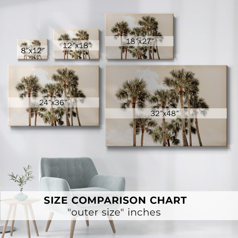«Blush Palms», toile tendue avec châssis, H 8 po x l 12 po