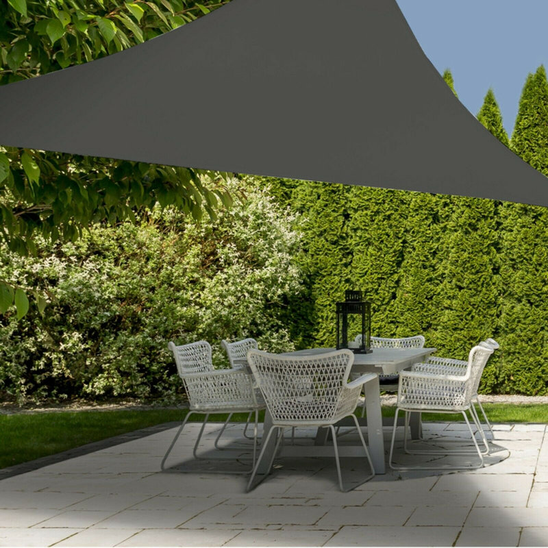 3m x 3m Triangular Shade Sail, Black