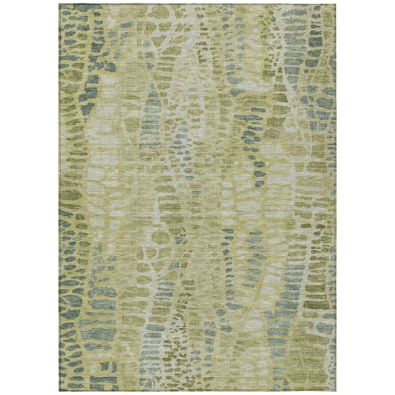 Machine Washable Indoor/Outdoor Chantille ACN2382 Circles Rug, Rectangle 8' x 10'