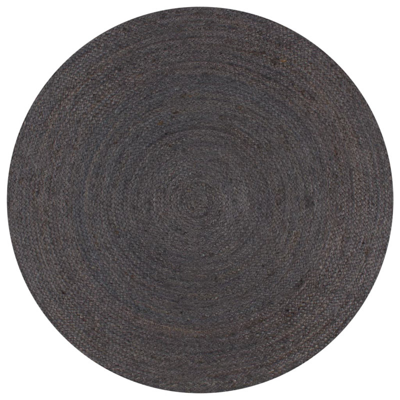 Round Solid Colour Hand Woven Area Rug, Round 90cm
