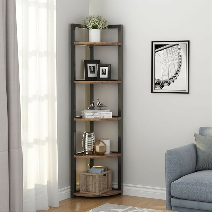 Gracie Oaks Summerall Corner Bookcase & Reviews | Wayfair