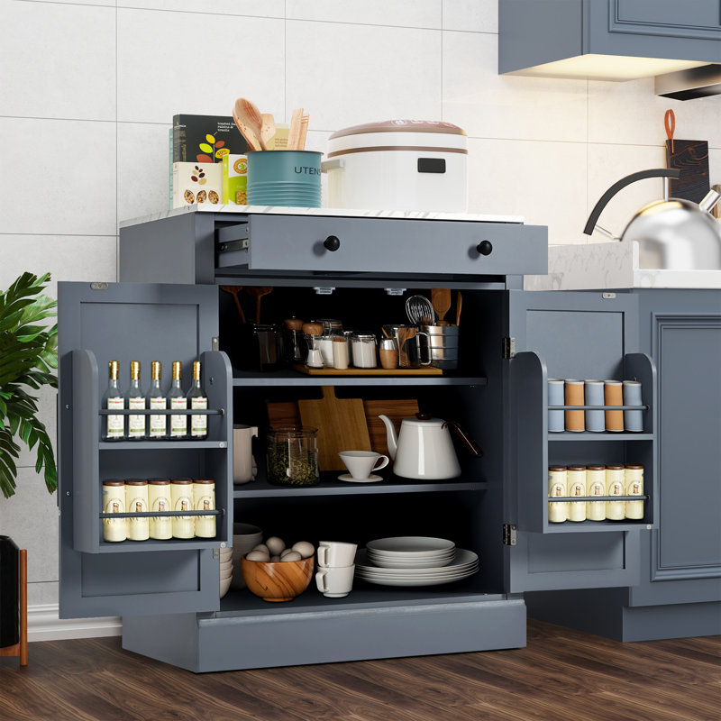 Armoire-bar 35,5 po avec garde-manger 35 po, Gris