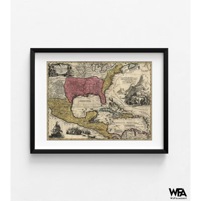 Dominions de la Nouvelle Espagne en Amérique du Nord, 1759, affiche de bibliothèque rustique historique, décoration murale de salle d'étude, impression de carte américaine rétro