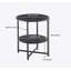 Table d'appoint compacte ronde à 2 niveaux, décor campagnard pour petits espaces, table de chevet avec tablette de rangement, noir