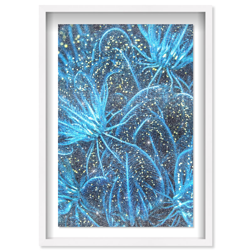 Neon Garden Print by Oliver Gal, 46.5"H x 31.5"W, White Shadowbox