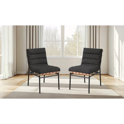 Chaise de salle à manger en tissu avec pieds en fer Boucle