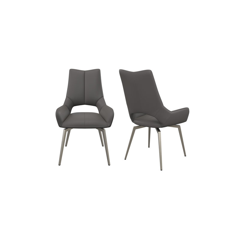 Chosposi Upholstered Swivel Dining Chair, Grey