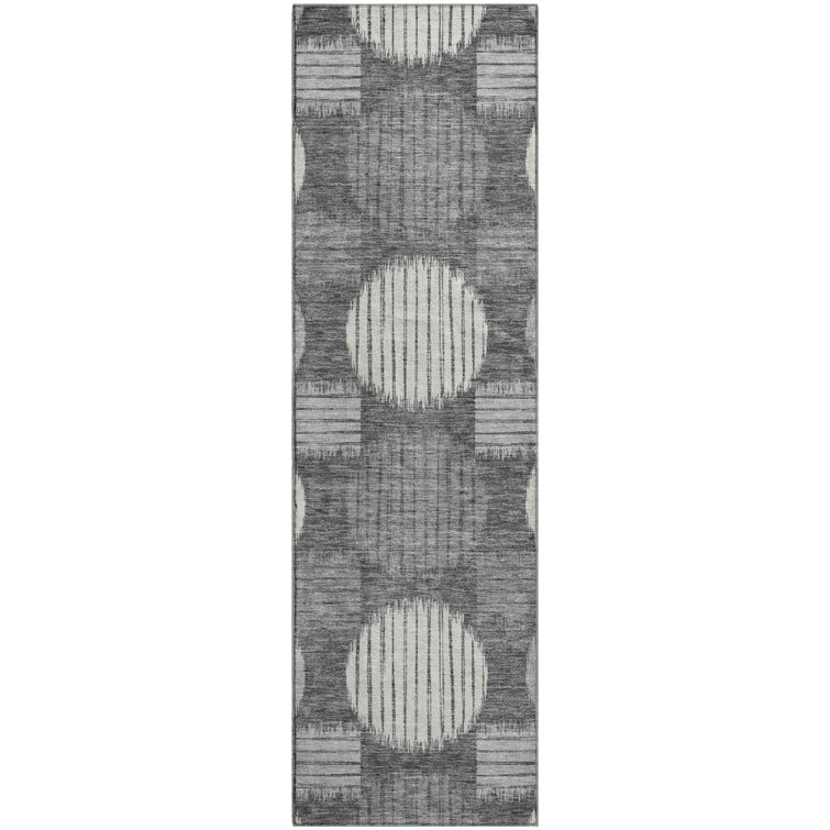 Premium Machine Washable Prisco Charcoal Rug