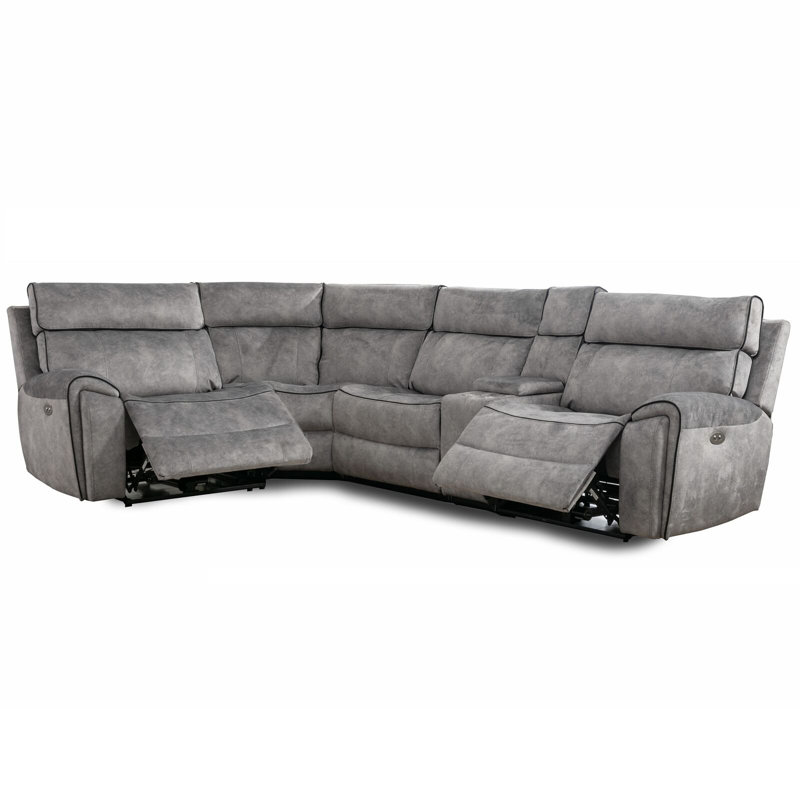 Moravian Reversible Reclining Corner Sofa , Light Grey