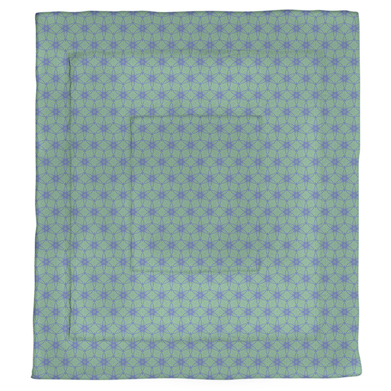 Édredon simple réversible Katelyn Elizabeth Ornate, Édredon simple, Vert / bleu