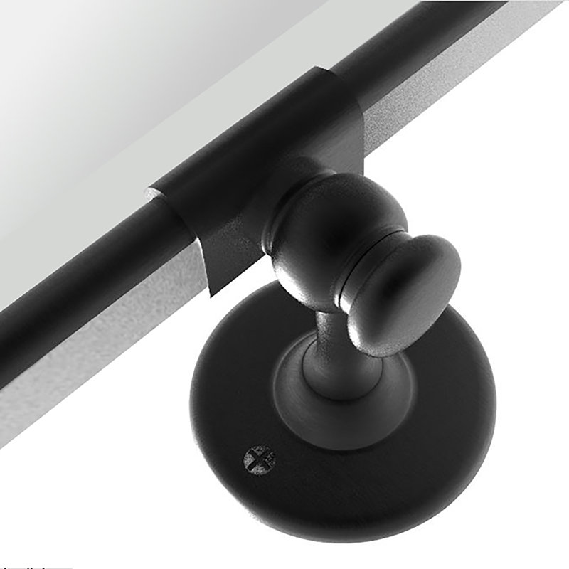 Beveled Pivoting Mirror, Matte Black, 20" x 30"