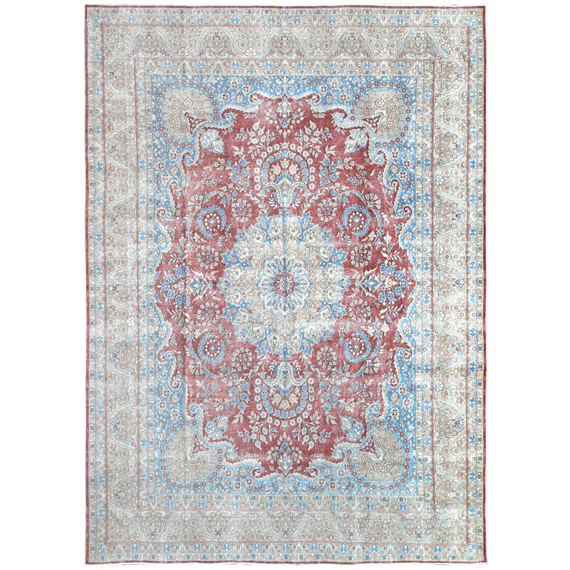Hand Knotted Wool Area Rug in Camel