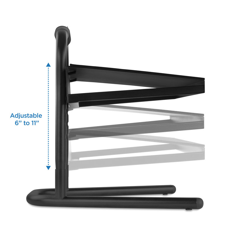 Mount-It! Black Adjustable Foot Rest with Padded Surface