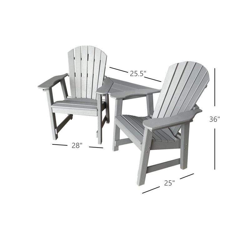 Kleinman 2-Chair Dining Table Settee, Gray