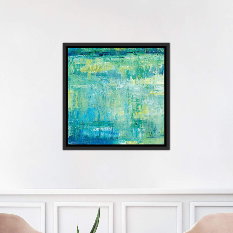 Reproduction d’art encadrée "Water Reflection I" par Timothy e Toole, H 26 po x l 26 po x P 1,5 po, Toile avec cadre noir