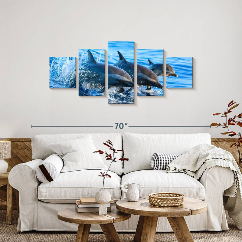 Surfing Dolphins, 24" H x 55" W