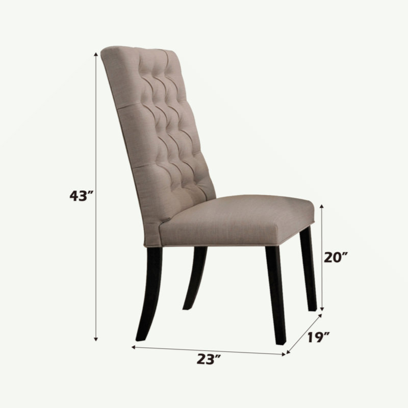 Ensemble de 2 chaises d'appoint Morland en lin brun clair et finition noire rétro