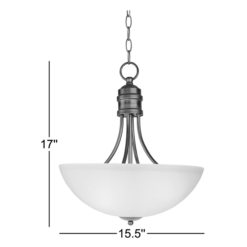 Luminaire suspendu bol simple 3 lumières Ashunta, Bronze huilé