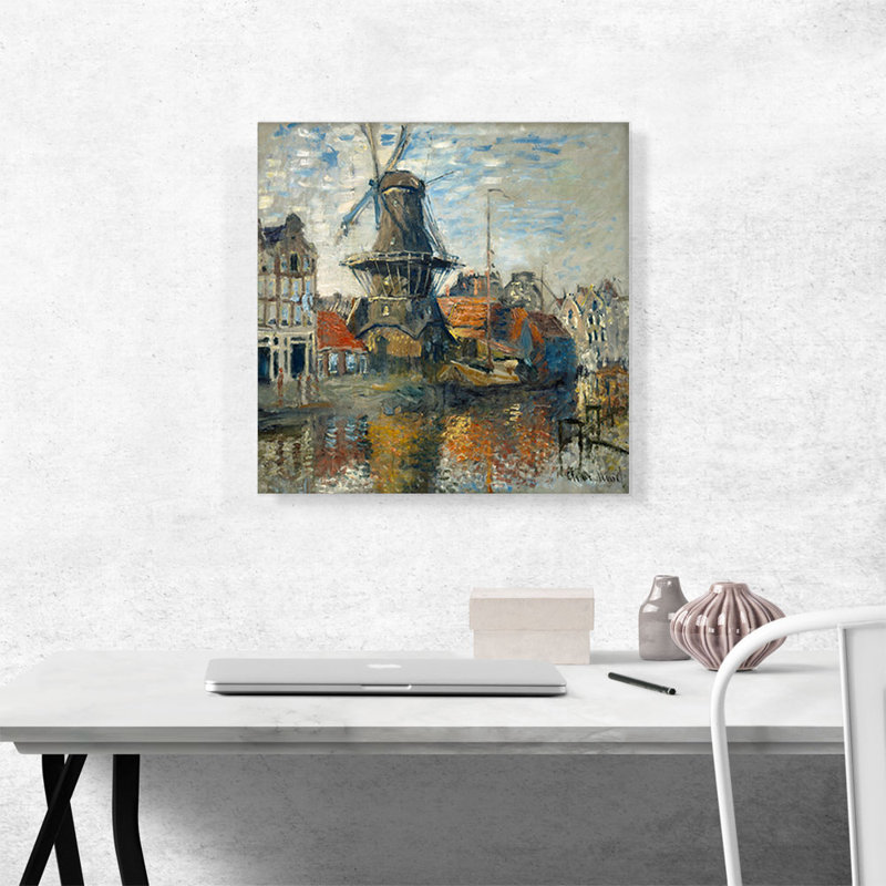 «The Windmill, Amsterdam 1871» par Claude Monet, reproduction d'art sur toile tendue, H 18 po x l 18 po x P 0,75 po