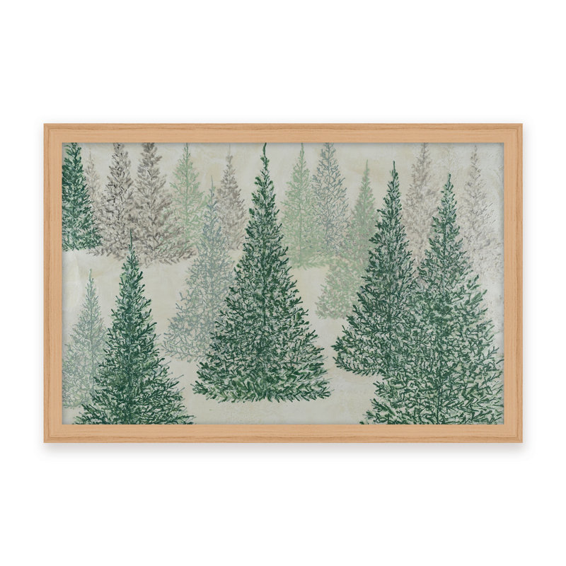 Nature Inspired "Ethereal Pines" Canvas Wall Art By Karen Biery, 12" H x 16" W x 1.125" D, Black, Framed Print