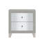 Ensemble de chambre à coucher pour lit très grand 2 pièces, design rembourré, argent, table de chevet