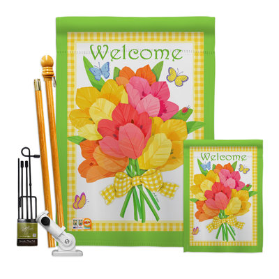 Double Sided 40'' H x 28'' W Polyester Flag Set
