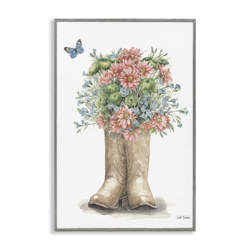 Bottes de fleurs sauvages de l'Ouest, estampe numérique encadrée par Leslie Trimbach, Estampe numérique Farmhouse