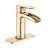 Waterfall Bathroom Faucet - Brushed Gold Single Handle With Deck Plate & Pop Up Overflow Drain Craftsmanship Benefit-125364258