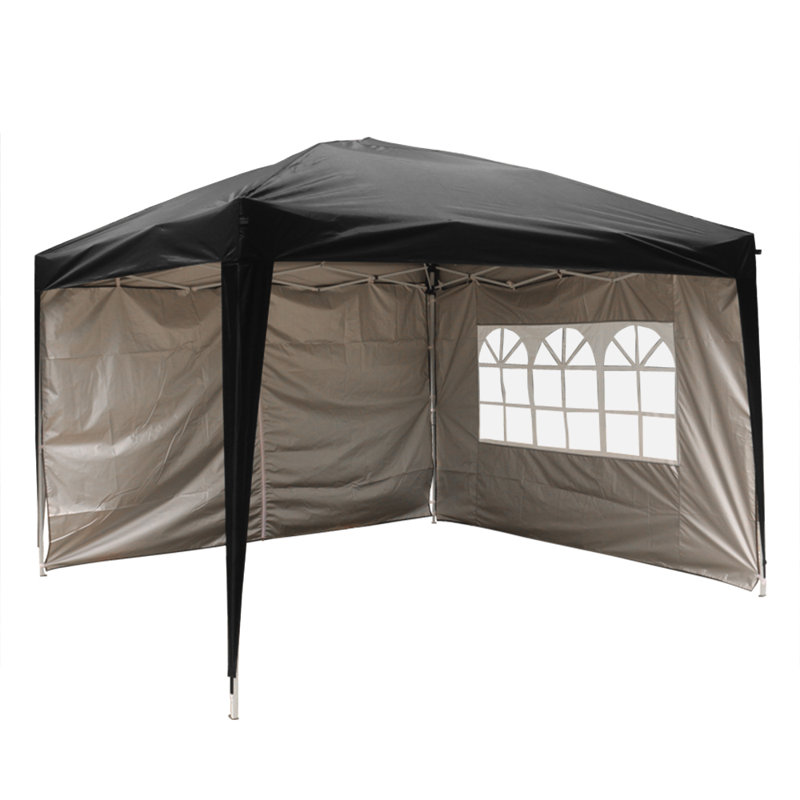 Isgro 3m x 3m Metal Pop-Up Gazebo, Black