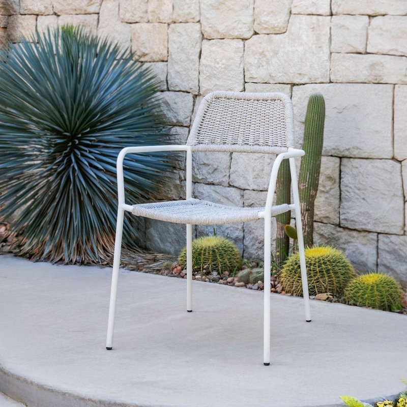 Milos Patio Dining Armchair, White