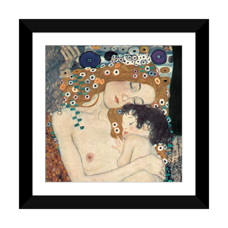 «Le Tre Et Della Donna, Square» par Gustav Klimt, impression sur toile tendue, H 16 po x l 16 po x P 1 po, Blanc