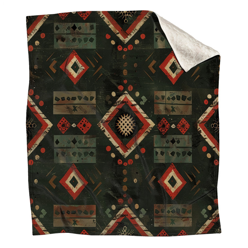Couvertures à motif géométrique Southwestern, L 50 po x H 60 po
