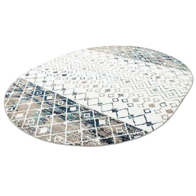 Abstract Indoor Rug, Oval 7'10" x 10'