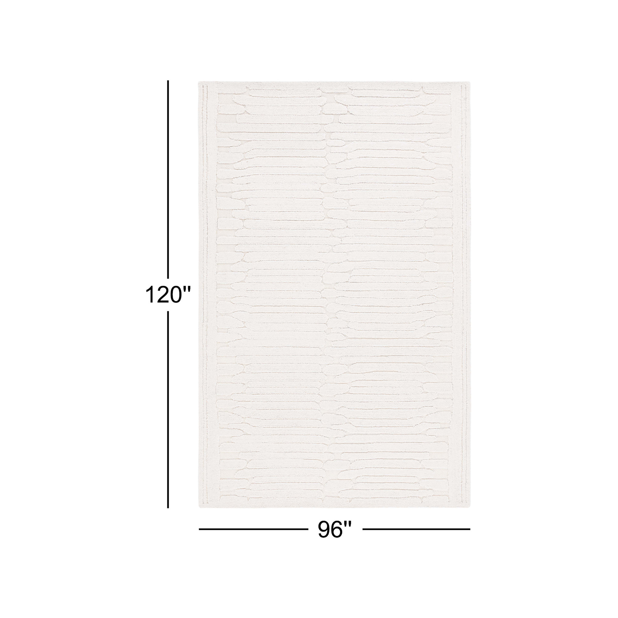 Elona Handmade Ivory Rug, Rectangle 8' x 10'
