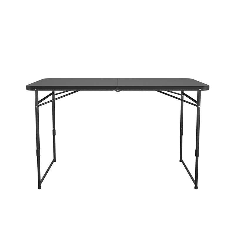 COSCO 4 ft Black Adjustable Height Folding Resin Utility Table