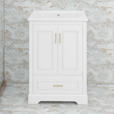 Ensemble de meuble-lavabo 24 po avec lavabo, meuble de rangement moderne en bois
