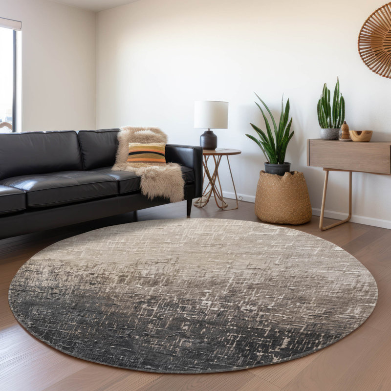 Tapis de qualité supérieure Corum AMF1066 lavable à la machine, Rond 8 pi
