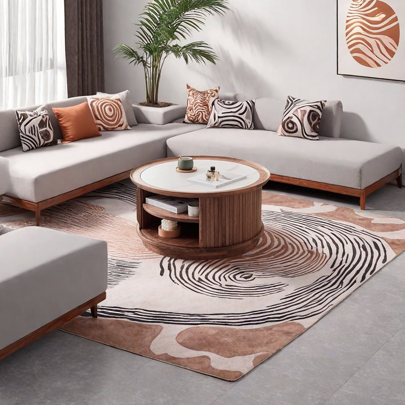 Walnut Coffee Table with Sintered Stone Top, 15.74" H x 39.37" L x 39.37" W