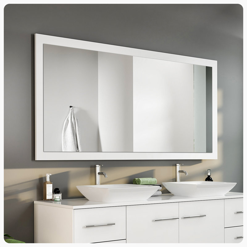 Miroir de salle de bain Schweitzer, H 31,61 po x l 61,14 po, Palissandre