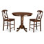 Ensemble de table de salle à manger à hauteur de comptoir 5 pièces comprenant une table de salle à manger ronde et 4 chaises en bois, noir et cerisier-1604130734-1524996435-1524996433