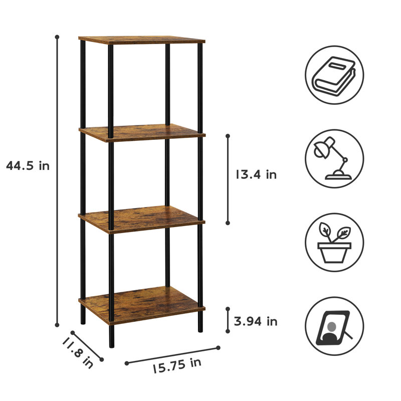4 - Tier Black Storage Shelf