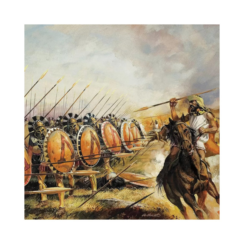 Spartan Army by Andrew Howat - Wrapped Canvas Painting, 30.48 cm H x 30.48 cm W