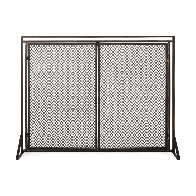 Pare-étincelles Essential - une protection de foyer intemporelle pour toute maison, Noir et or