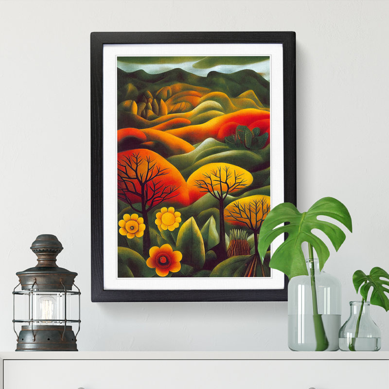 Autumn Forest Ing - Single Picture Frame Print, 64cm H x 46cm W, Walnut Framed