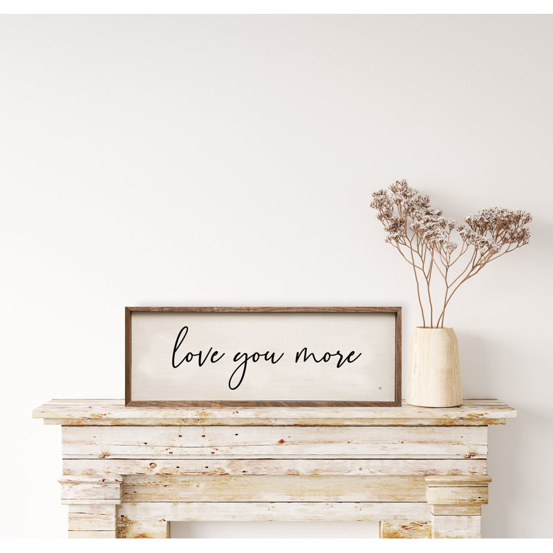 Love You More Horizontal White, 4" H x 12" W