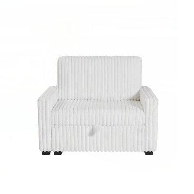 Canapé rembourré Living Room avec surface en tissu / canapé capitonné Chesterfield, grand - blanc